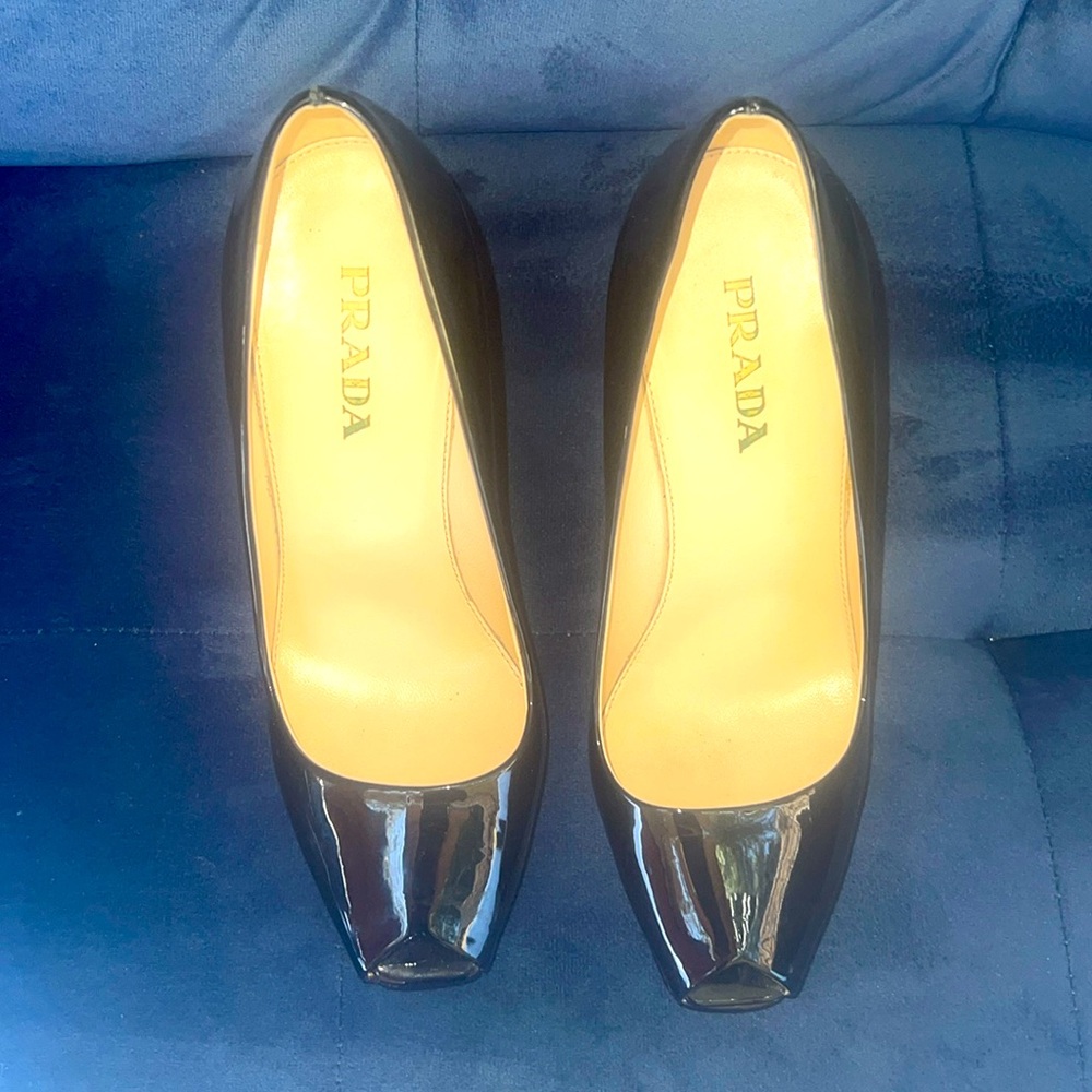 PRADA black, patent leather heels